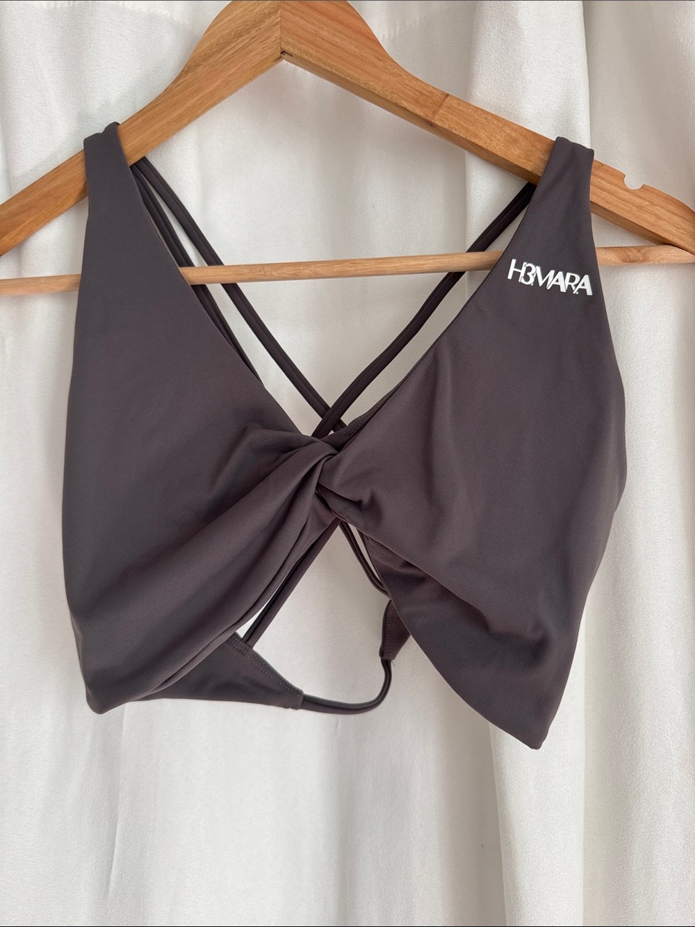 Charcoal Twist-Front Sports Bralette